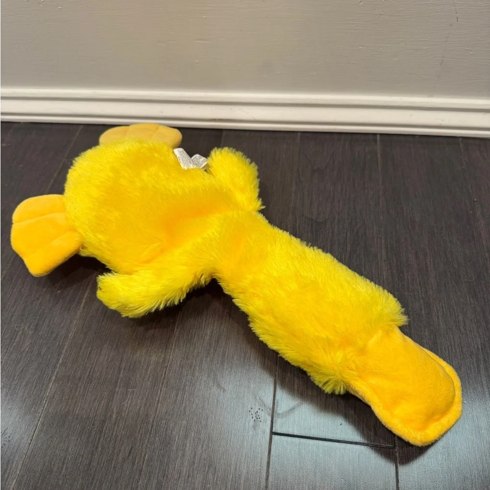 NWOT Yellow Plush Duck Platypus Dog CrinkleToy
